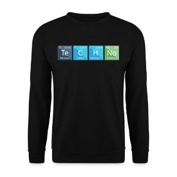 Techno Liebhaber Periodensystem Chemie - Unisex Pullover - Schwarz - Vorne - Alina (178cm) & Michal (187cm)