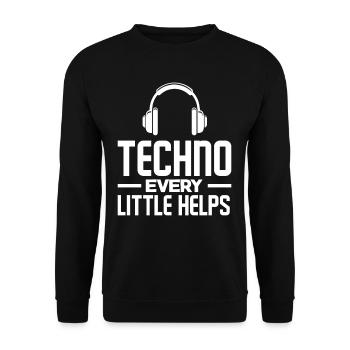 Techno Lover Every Little Helps - Unisex Pullover - Schwarz - Vorne - Alina (178cm) & Michal (187cm)