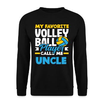 Mein Lieblings Volleyballspieler Nenn Mich Onkel - Unisex Pullover - Schwarz - Vorne - Alina (178cm) & Michal (187cm)
