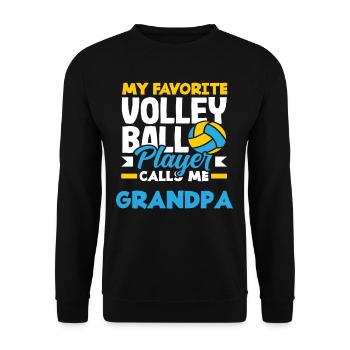 Mein Lieblings-Volleyballspieler Nennt Mich Opa - Unisex Pullover - Schwarz - Vorne - Alina (178cm) & Michal (187cm)