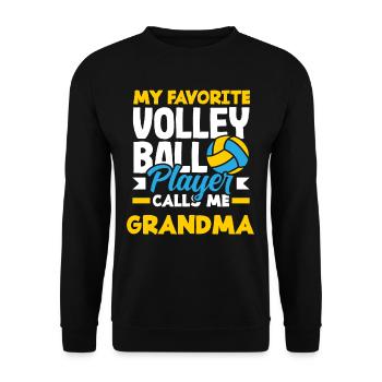 Mon joueur de volley-ball préféré prend mamie - Sweat-shirt Unisexe - noir - Devant - Alina (178cm) & Michal (187cm)