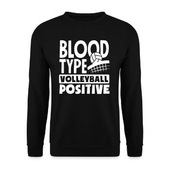 Blood Type Volleyball Positive - Unisex Sweatshirt - black - Front - Alina (178cm) & Michal (187cm)