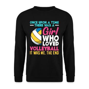 Girl Loved Volleyball It Was Me - Unisex Sweatshirt - black - Front - Alina (178cm) & Michal (187cm)