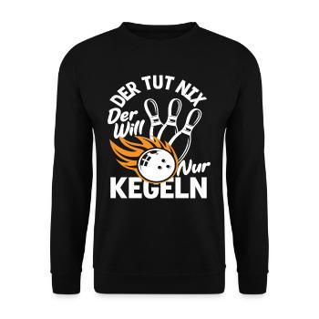 Il ne fait rien, il veut juste jouer au bowling. - Sweat-shirt Unisexe - noir - Devant - Alina (178cm) & Michal (187cm)