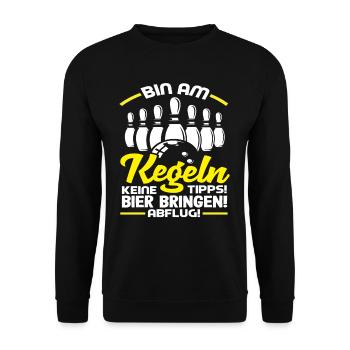Je joue au bowling pas de pourboires Apportez de la bière départ - Sweat-shirt Unisexe - noir - Devant - Alina (178cm) & Michal (187cm)
