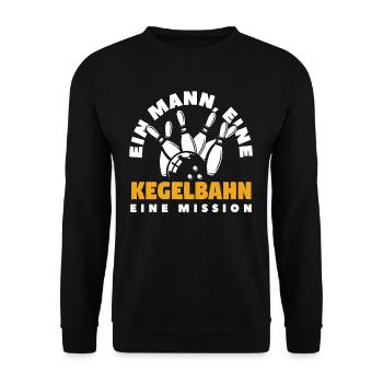 Bowling A Man A Bowling Alley Mission - Unisex Sweatshirt - black - Front - Alina (178cm) & Michal (187cm)
