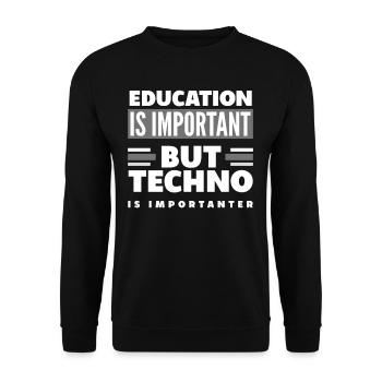 Techno Liebhaber Bildung Wichtiger - Unisex Pullover - Schwarz - Vorne - Alina (178cm) & Michal (187cm)