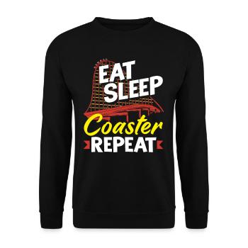montagnes russes manger dormir répéter - Sweat-shirt Unisexe - noir - Devant - Alina (178cm) & Michal (187cm)
