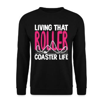 La vie en montagnes russes dans la frénésie des montagnes russes - Sweat-shirt Unisexe - noir - Devant - Alina (178cm) & Michal (187cm)
