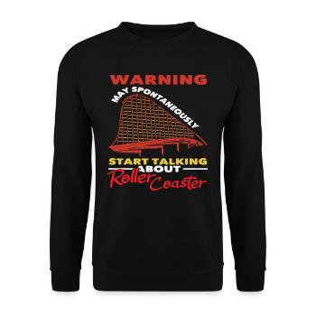 Achterbahn Warnung Redet Spontan - Unisex Pullover - Schwarz - Vorne - Alina (178cm) & Michal (187cm)