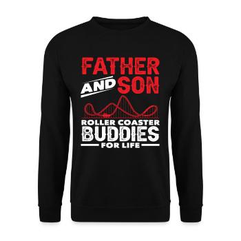 Achterbahn Vater Und Sohn Freunde Fürs Leben - Unisex Pullover - Schwarz - Vorne - Alina (178cm) & Michal (187cm)