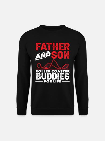 Achterbahn Vater Und Sohn Freunde Fürs Leben - Unisex Pullover - Schwarz
