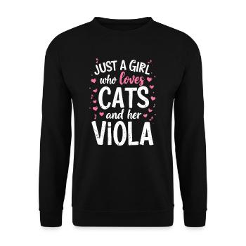 Viola Chat Altiste Chats Amour - Sweat-shirt Unisexe - noir - Devant - Alina (178cm) & Michal (187cm)