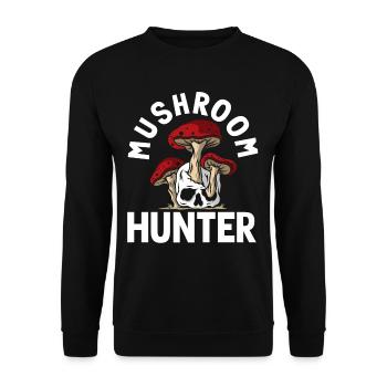 Chasseur de champignons, Passionné, Chasseur de champignons, Aventure - Sweat-shirt Unisexe - noir - Devant - Alina (178cm) & Michal (187cm)