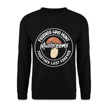 Pilzsammler Freunde Jagen Pilze Gemeinsam - Unisex Pullover - Schwarz - Vorne - Alina (178cm) & Michal (187cm)