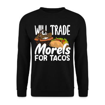 Mushroom pickers swap morels for tacos - Unisex Sweatshirt - black - Front - Alina (178cm) & Michal (187cm)