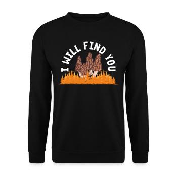 Mushroom Picker I'll Find You - Unisex Sweatshirt - black - Front - Alina (178cm) & Michal (187cm)