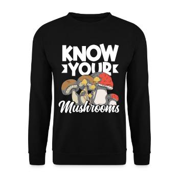 Cueilleurs de champignons, connaissez-vous vos champignons - Sweat-shirt Unisexe - noir - Devant - Alina (178cm) & Michal (187cm)