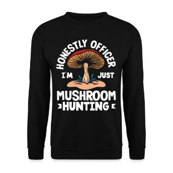 Mushroom Picker Honest Officer Search - Unisex Sweatshirt - black - Front - Alina (178cm) & Michal (187cm)