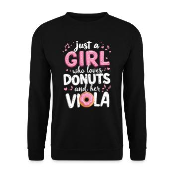 Viola Viola Donut Violist Love Doughnut - Sweat-shirt Unisexe - noir - Devant - Alina (178cm) & Michal (187cm)