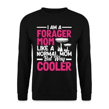 Pilzsammler Mama Cooler Als Normal - Unisex Pullover - Schwarz - Vorne - Alina (178cm) & Michal (187cm)