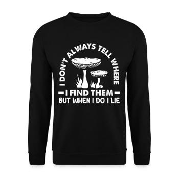 Mushroom Picker Mysterious Hunt Reveal - Unisex Sweatshirt - black - Front - Alina (178cm) & Michal (187cm)