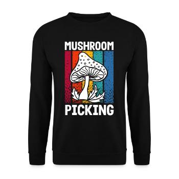 Mushroom Picker Vintage Stripe Design - Unisex Sweatshirt - black - Front - Alina (178cm) & Michal (187cm)