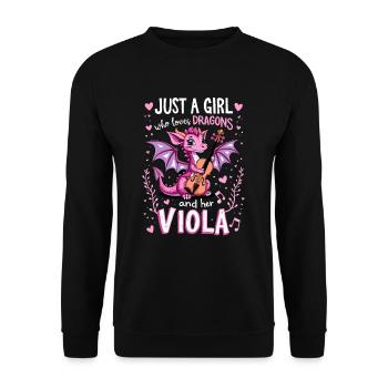 Viola Dragon Dragons Altiste Amour - Sweat-shirt Unisexe - noir - Devant - Alina (178cm) & Michal (187cm)