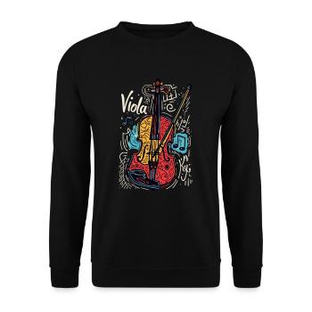 alto, alto, altiste, art rétro, art - Sweat-shirt Unisexe - noir - Devant - Alina (178cm) & Michal (187cm)