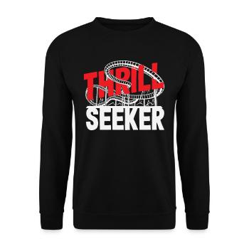 Thrill Seeker Roller Coaster Adventure - Unisex Sweatshirt - black - Front - Alina (178cm) & Michal (187cm)