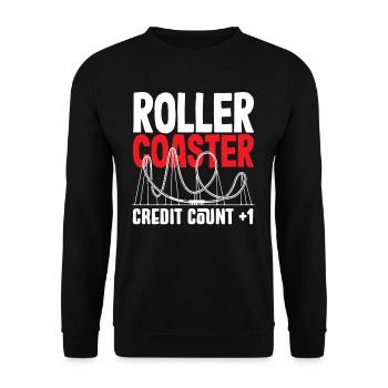 Achterbahn Kredit Zähler +1 - Unisex Pullover - Schwarz - Vorne - Alina (178cm) & Michal (187cm)