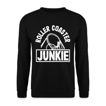 Achterbahn Junkie Für Adrenalinfreunde - Unisex Pullover - Schwarz - Vorne - Alina (178cm) & Michal (187cm)