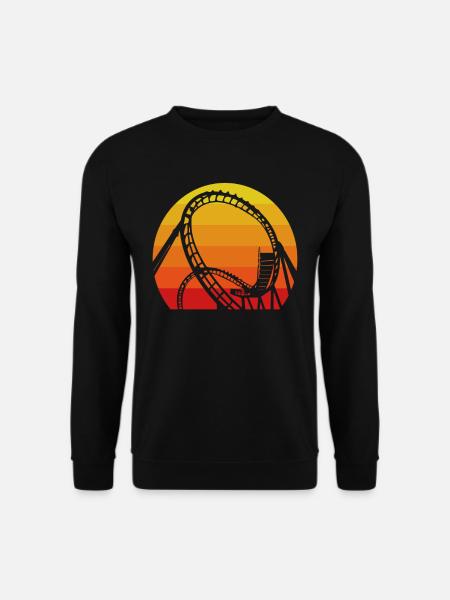 Achterbahn Abenteuer Vintage Sonnenuntergang - Unisex Pullover - Schwarz