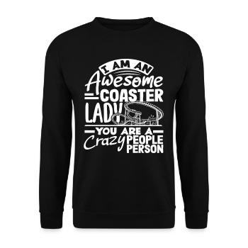 Ich Bin Eine Großartige Achterbahn Lady - Unisex Pullover - Schwarz - Vorne - Alina (178cm) & Michal (187cm)
