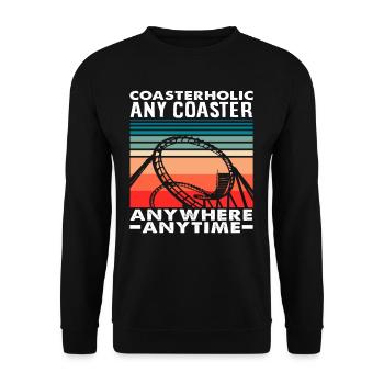 Montagnes russes Fan Coasterholic Passion - Sweat-shirt Unisexe - noir - Devant - Alina (178cm) & Michal (187cm)