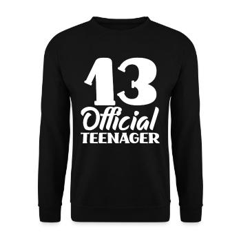 13 Anniversaire officiel de l’adolescent - Sweat-shirt Unisexe - noir - Devant - Alina (178cm) & Michal (187cm)