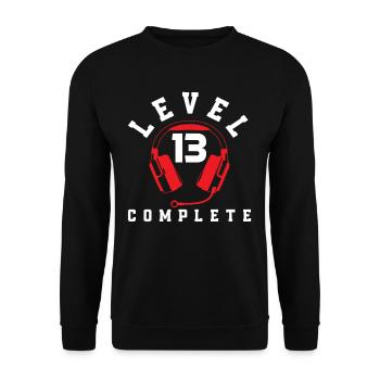 Level 13 Birthday Complete - Unisex Sweatshirt - black - Front - Alina (178cm) & Michal (187cm)