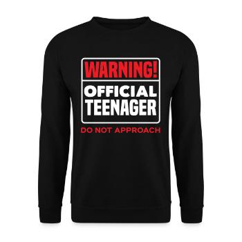 Avertissement Officiel Adolescent 13e anniversaire - Sweat-shirt Unisexe - noir - Devant - Alina (178cm) & Michal (187cm)