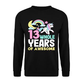 13 années complètes Super 13e anniversaire - Sweat-shirt Unisexe - noir - Devant - Alina (178cm) & Michal (187cm)