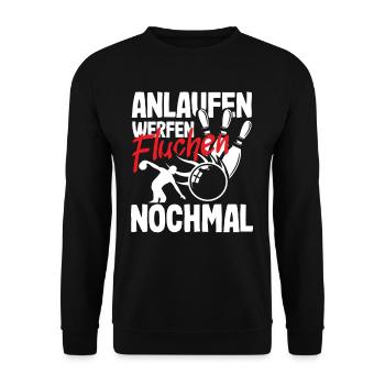 Bowling Run Up Throwing Cursing Again - Unisex Sweatshirt - black - Front - Alina (178cm) & Michal (187cm)