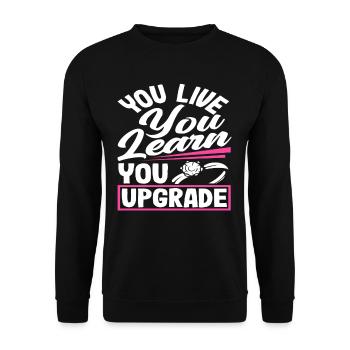 Du Lebst, Du Lernst, Du Verbesserst Die Scheidung - Unisex Pullover - Schwarz - Vorne - Alina (178cm) & Michal (187cm)