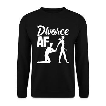 Divorce Af Humor Statement Divorce - Unisex Sweatshirt - black - Front - Alina (178cm) & Michal (187cm)