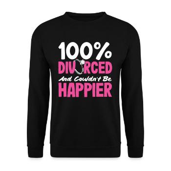 100 Geschieden Könnte Nicht Glücklicher Scheiden - Unisex Pullover - Schwarz - Vorne - Alina (178cm) & Michal (187cm)