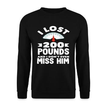 Ich Habe 200 Pfund Verloren Vermisse Ihn Nicht - Unisex Pullover - Schwarz - Vorne - Alina (178cm) & Michal (187cm)