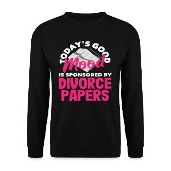 La Bonne Humeur du jour sponsorisée par Divorce - Sweat-shirt Unisexe - noir - Devant - Alina (178cm) & Michal (187cm)