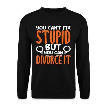 Dummheit Kann Man Nicht Heilen, Aber Man Kann Sich - Unisex Pullover - Schwarz - Vorne - Alina (178cm) & Michal (187cm)