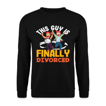 Ce type est enfin divorcé, célébrez-le - Sweat-shirt Unisexe - noir - Devant - Alina (178cm) & Michal (187cm)