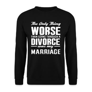 Pire que le divorce était le divorce - Sweat-shirt Unisexe - noir - Devant - Alina (178cm) & Michal (187cm)