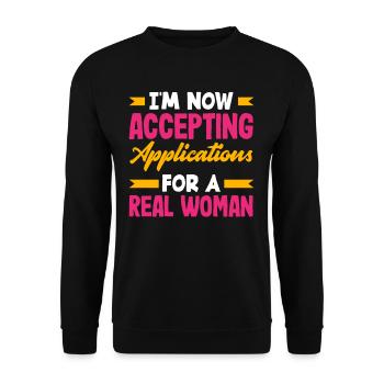 Acceptance of Applications Real Woman Divorce - Unisex Sweatshirt - black - Front - Alina (178cm) & Michal (187cm)