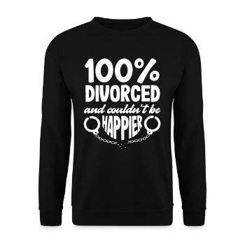 Divorced couldn't be a happier divorce - Unisex Sweatshirt - black - Front - Alina (178cm) & Michal (187cm)